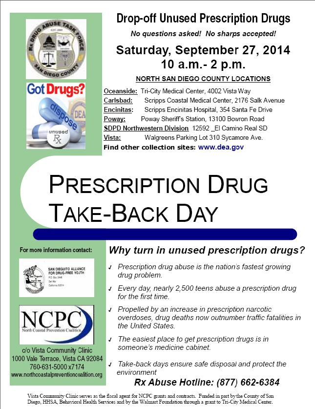 National Prescription Drug Take Back Day September 27 – NCPC